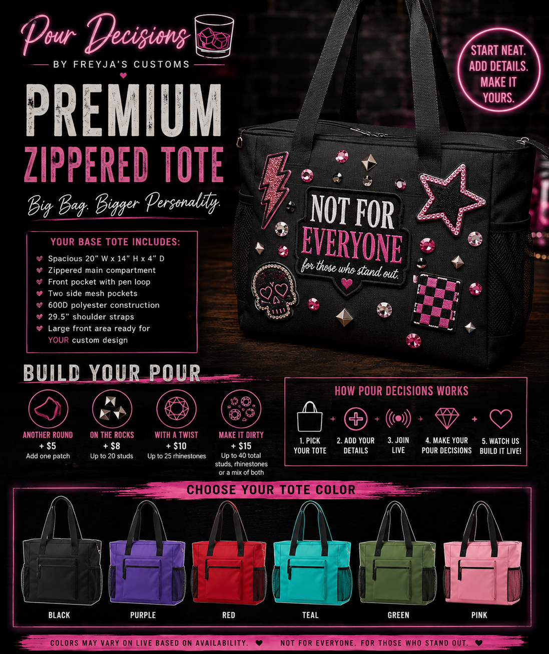Pour Decisions | Premium Zippered Tote