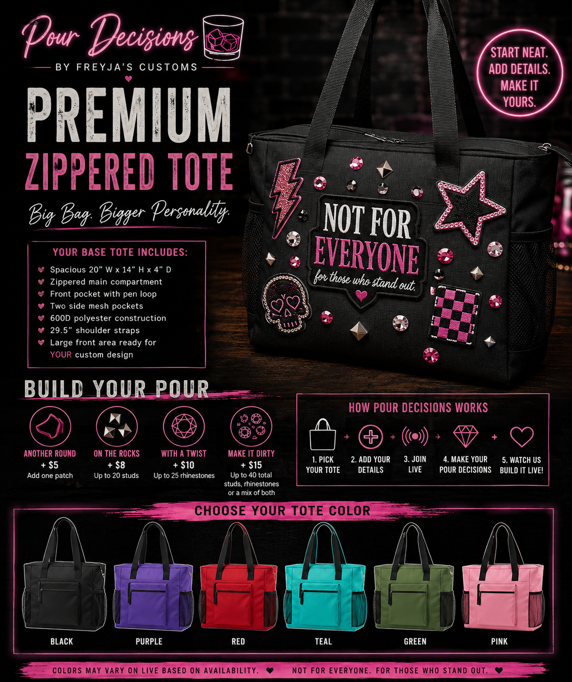 Pour Decisions | Premium Zippered Tote