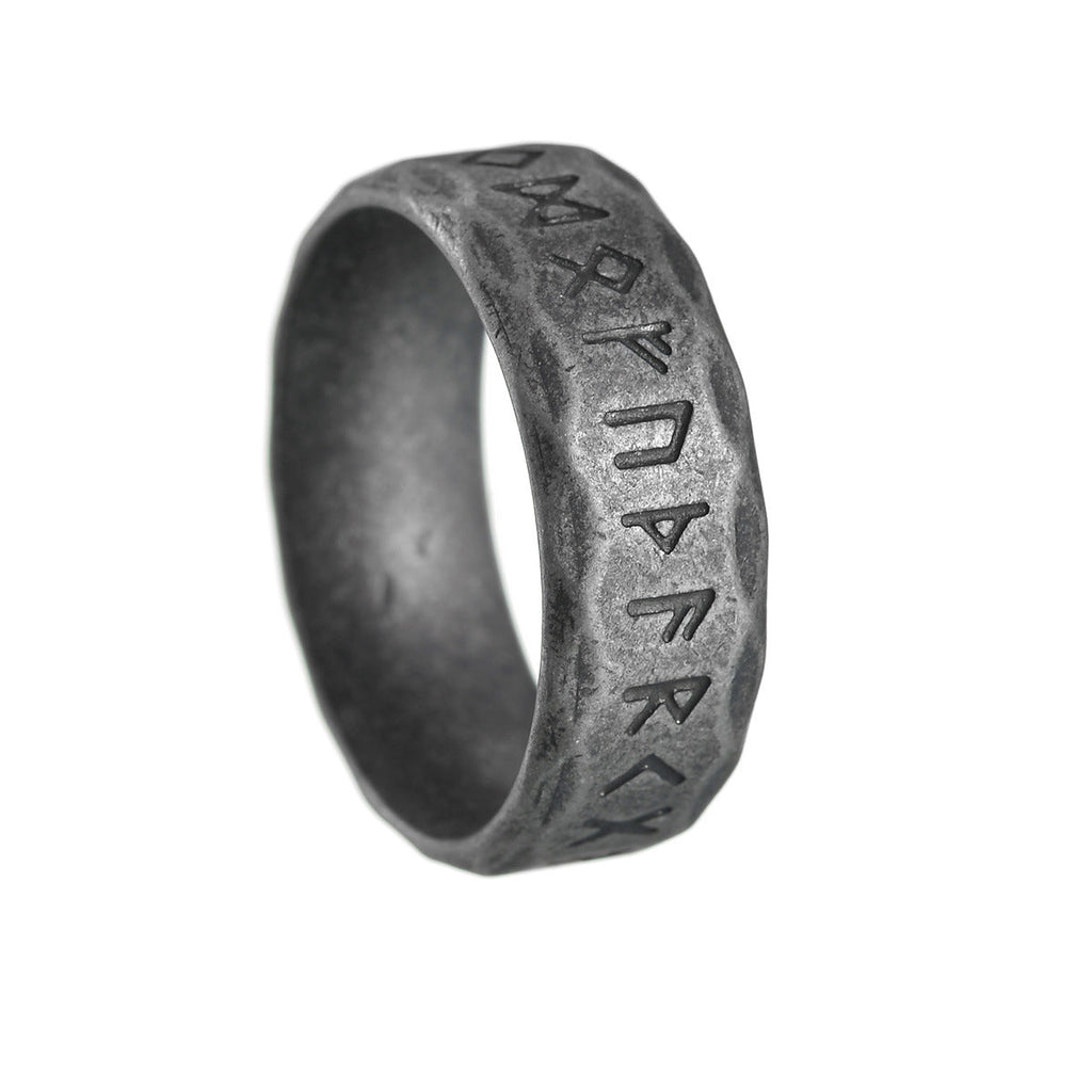 Men's Force Laboratories Rune Titanium Steel Antique Rings