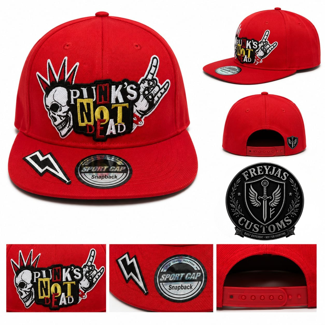 Punk's Not Dead Custom Snapback Hat – Viking Punk Graphic Cap