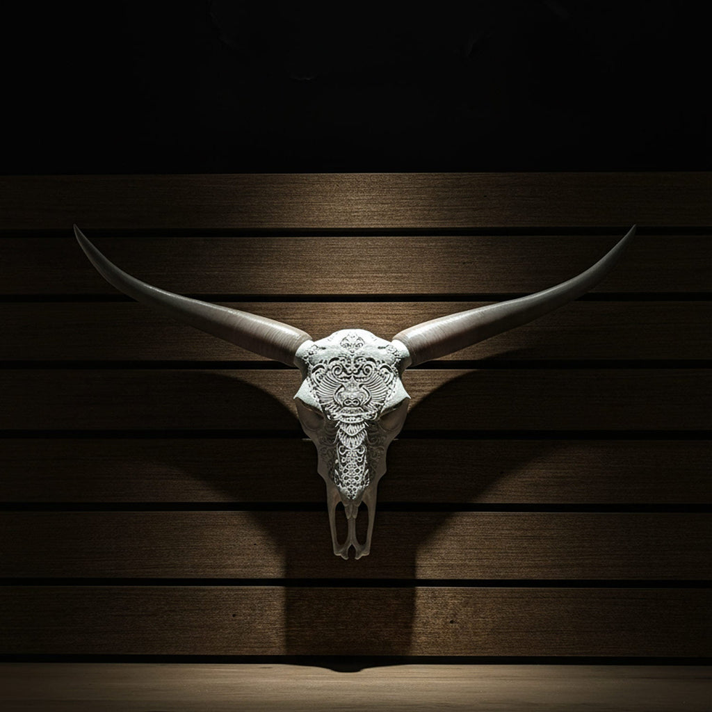 ADG42 Decorative Steer Skull and Horns Western Wall Decor