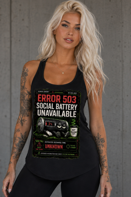 SOCIAL BATTERY WOMENS RACERBACK