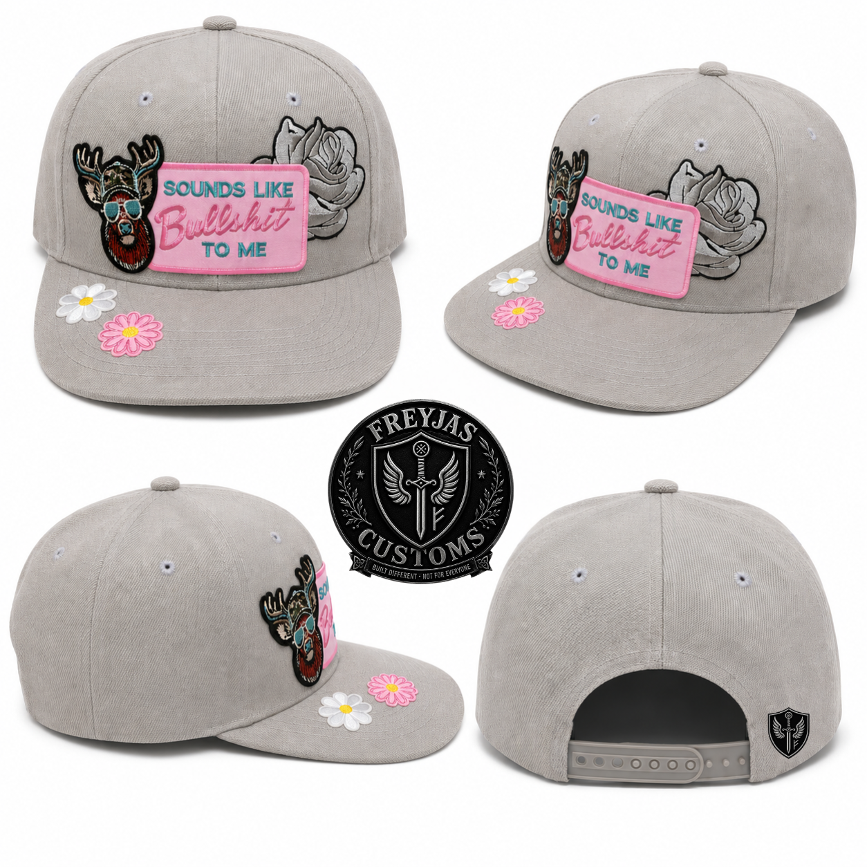 Sounds Like Bullshit to Me Premium Custom Snapback Hat – Funny Viking Graphic Cap