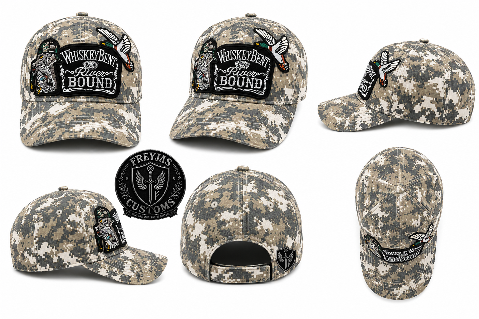 Whiskey Bent River Bound Custom Embroidered Hat – Country Viking Graphic Cap