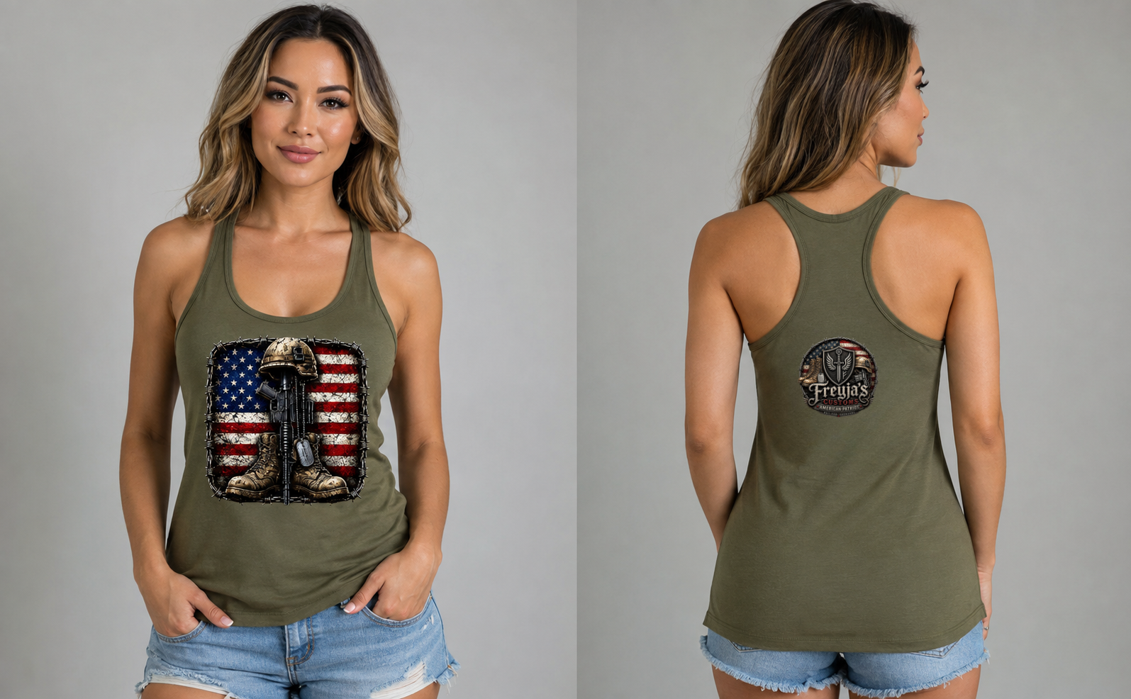 PATRIOTS STAND WOMENS RACERBACK